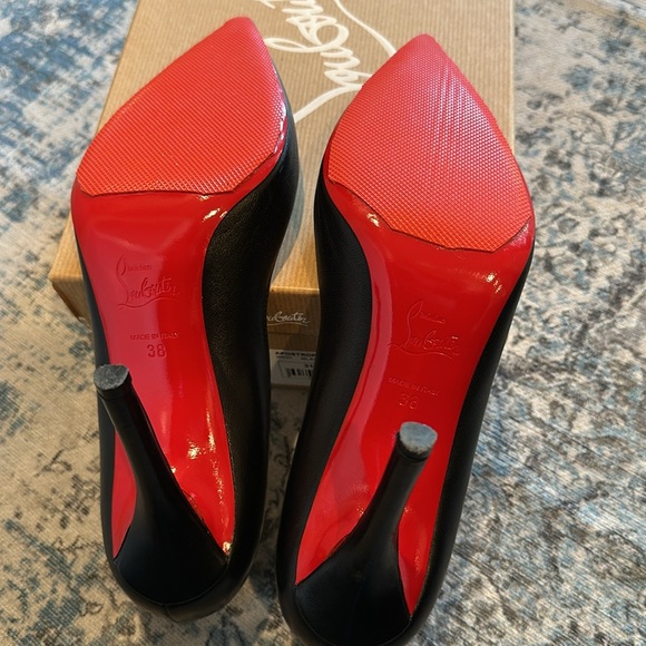 Christian Louboutin Paris Apostrophy Pump 100 Napa Shiny size 38 Black - Picture 2 of 6